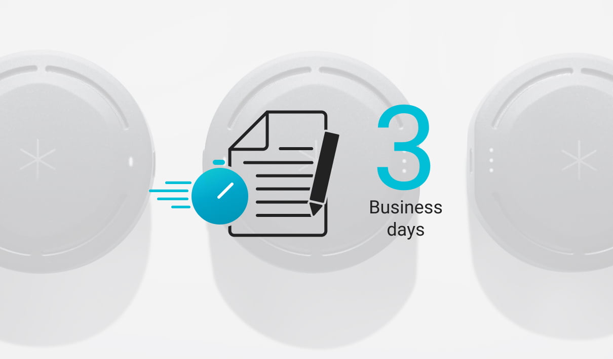 Available a minimum of 3 days after contract execution